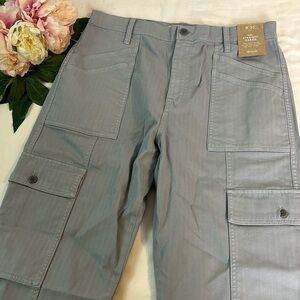 NWT Madewell Gray Cotton Blend The Garment Dyed '90s Straight Leg Cargo pant 30